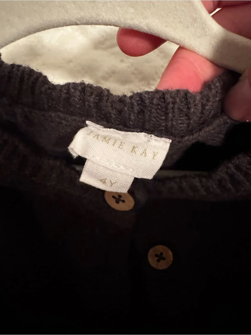 Jamie Kay Dark Gray Knit Cardigan with Wooden Buttons
